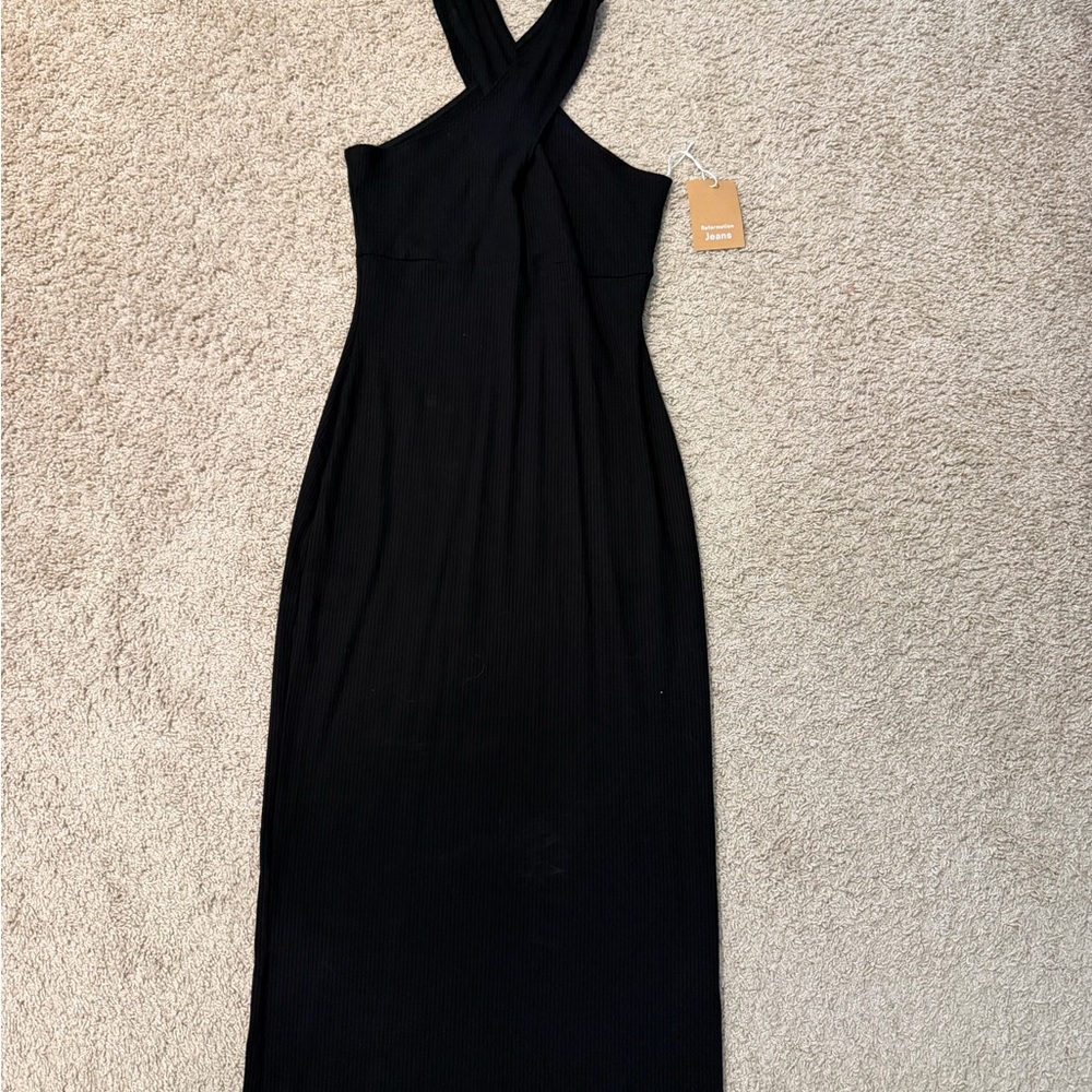 Reformation Black One Shoulder Dress